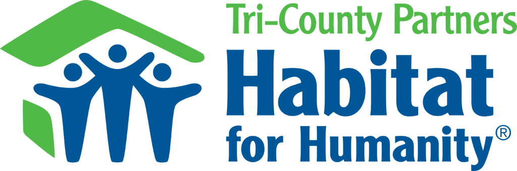 Tri-County Partners Habitat for Humanity Green and Blue Logo